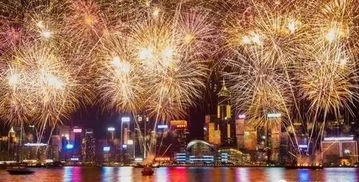 香港跨年煙花匯演，璀璨璀璨的璀璨之夜