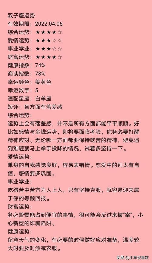 天天星座今日運勢
