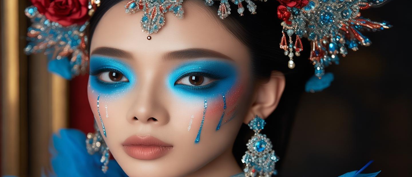 藍(lán)盈瑩春晚彩排妝容，貴氣十足