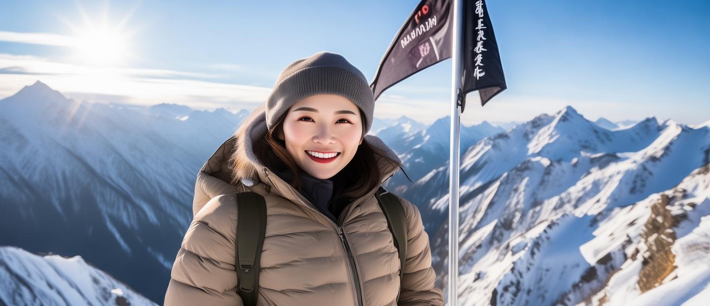 劉曉慶登頂玉龍雪山