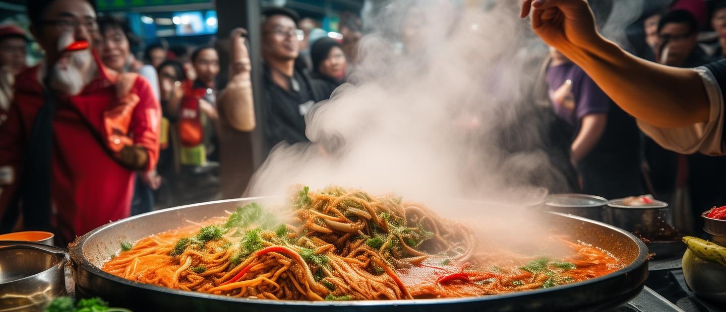 檀健次炒螺螄粉征服全場(chǎng)，美食之旅的魅力瞬間