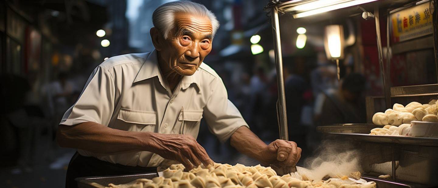 大爺超厲害一邊做保安一邊賣餛飩
