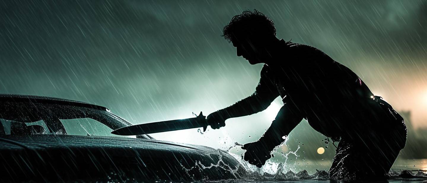 菜刀哥曾在暴雨中劈車救人