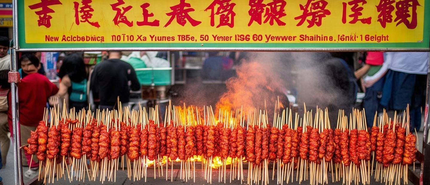 湖南一燒烤店推出全新麻辣竹簽串燒，十元嘗鮮，五十串美味共享
