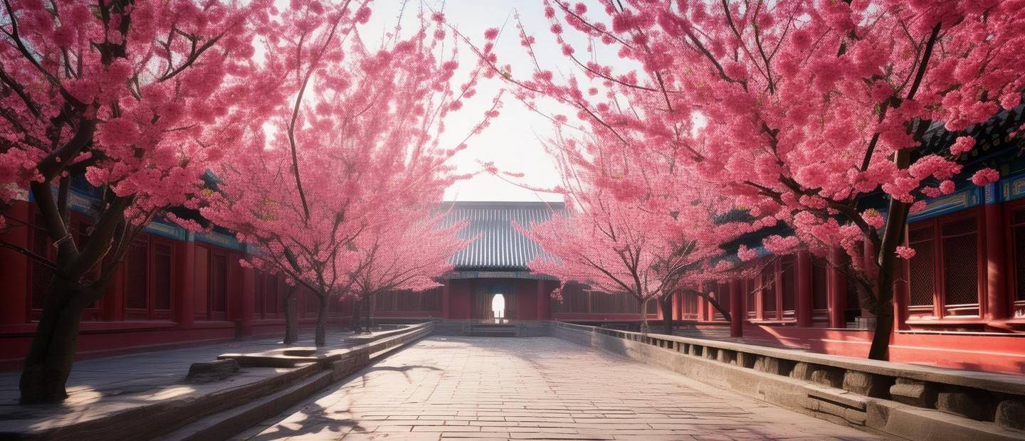 北京故宮海棠花盛開(kāi)宛若云霞