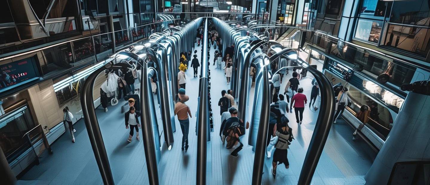 地鐵口裝設(shè)17根桿，市民穿行如練功—現(xiàn)代城市新景象下的獨特體驗