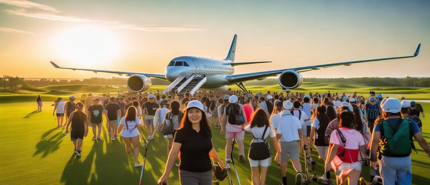 大批韓國(guó)游客飛赴江蘇鹽城，高爾夫之旅正興起